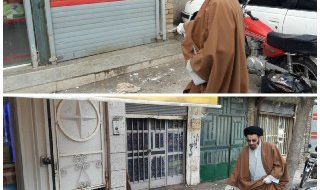 نماینده ولی فقیه استان لرستان در میدان تبلیغ عملی، توزیع دستکش در حاشیه شهر خرم آباد+فیلم